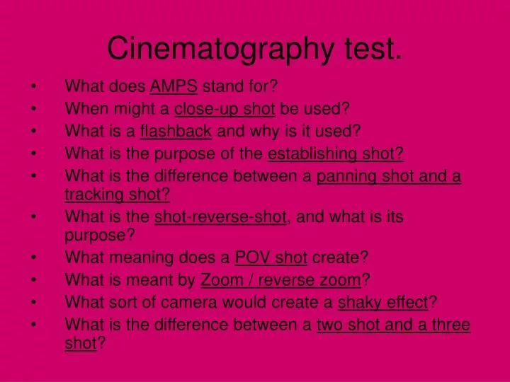 cinematography test