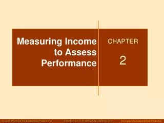 Measuring Income to Assess Performance
