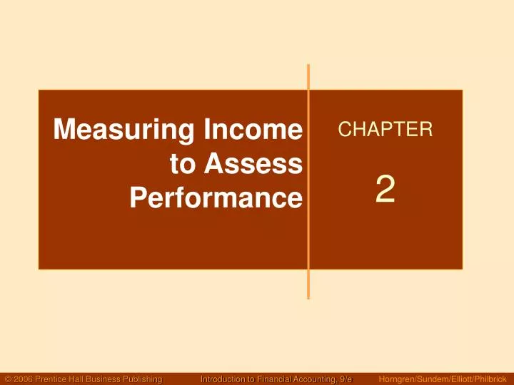 measuring income to assess performance