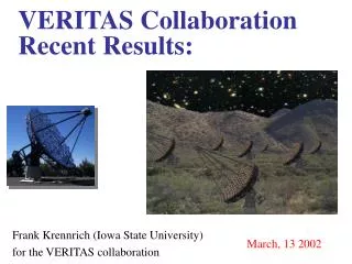VERITAS Collaboration Recent Results: