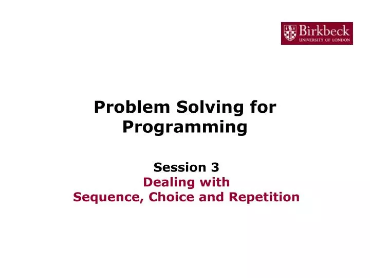 problem solving for programming