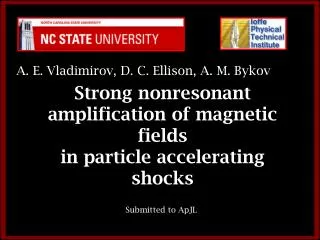 Strong nonresonant amplification of magnetic fields in particle accelerating shocks