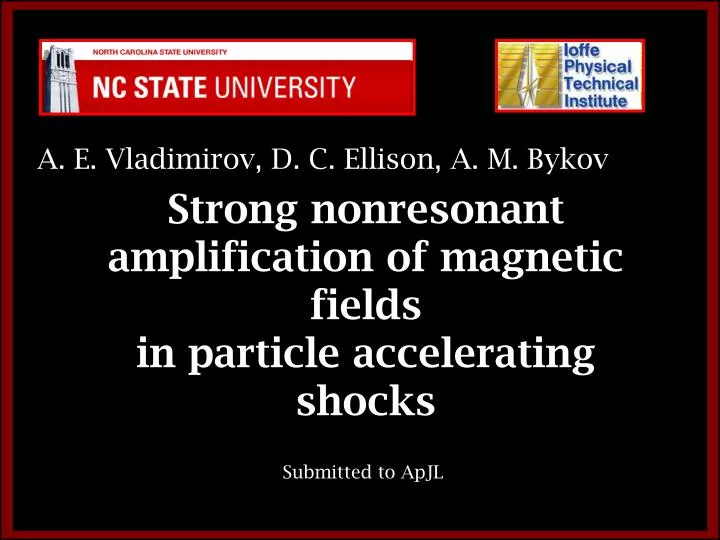 strong nonresonant amplification of magnetic fields in particle accelerating shocks