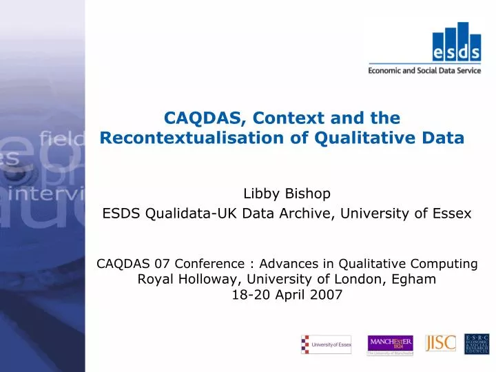 caqdas context and the recontextualisation of qualitative data