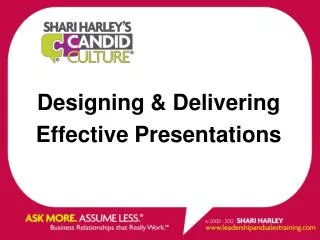 Designing &amp; Delivering Effective Presentations