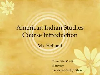 American Indian Studies Course Introduction
