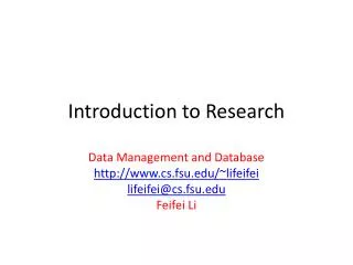 Introduction to Research