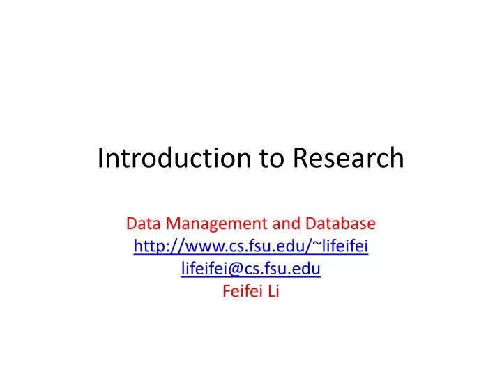 introduction to research