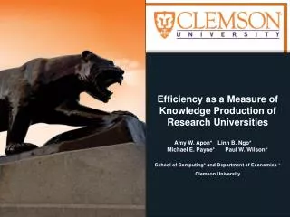 Efficiency as a Measure of Knowledge Production of Research Universities