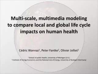 Multi-scale, multimedia modeling to compare local and global life cycle impacts on human health