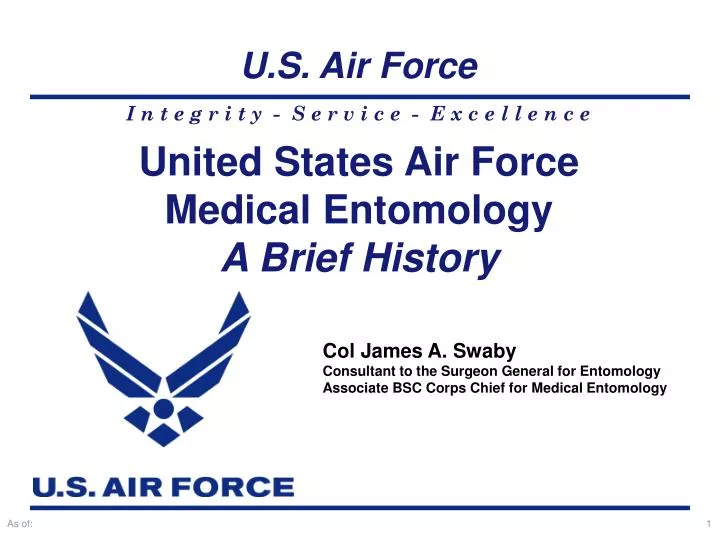 united states air force medical entomology a brief history