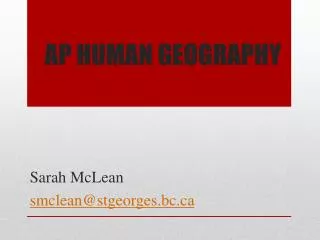 AP HUMAN GEOGRAPHY