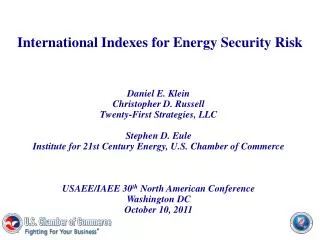 International Indexes for Energy Security Risk