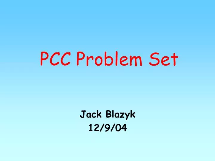 pcc problem set