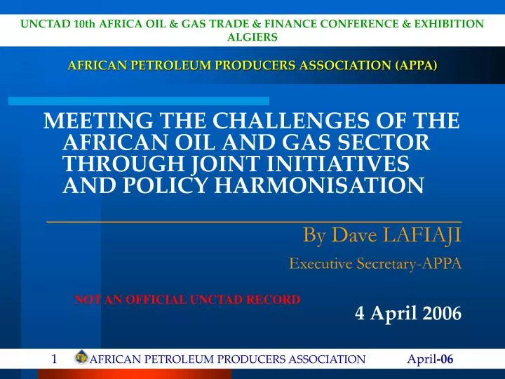 african petroleum producers association appa