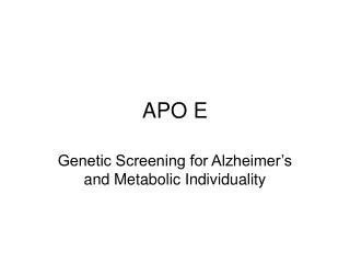 apo e