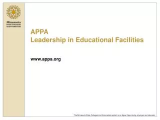 APPA Leadership in Educational Facilities