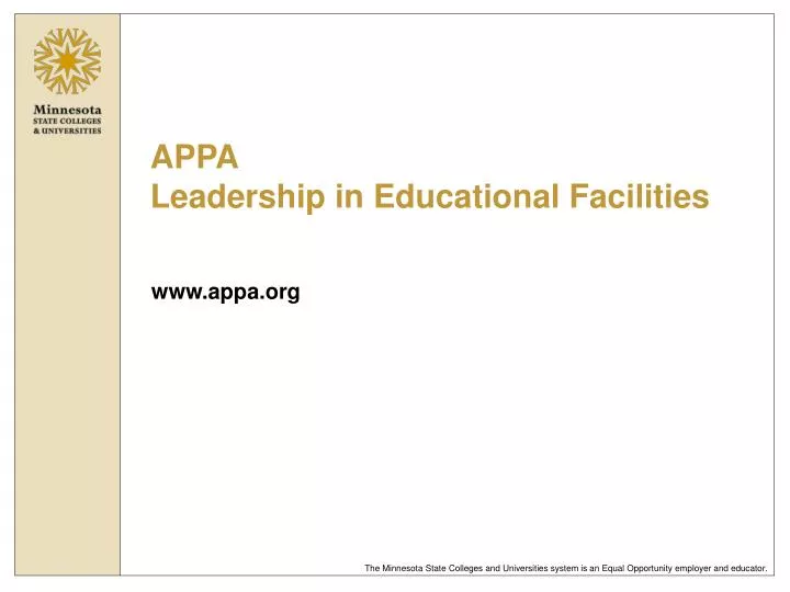 appa leadership in educational facilities
