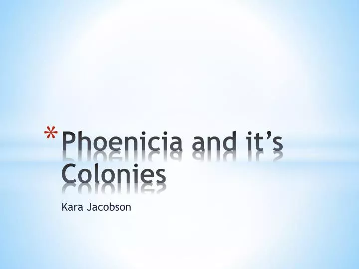 phoenicia and it s colonies