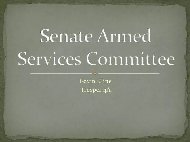 senate armed services committee