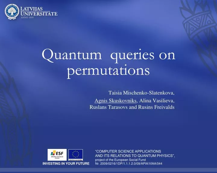 quantum queries on permutations