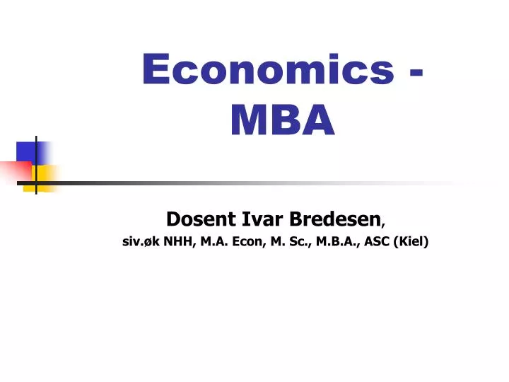 economics mba