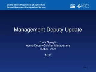 Management Deputy Update