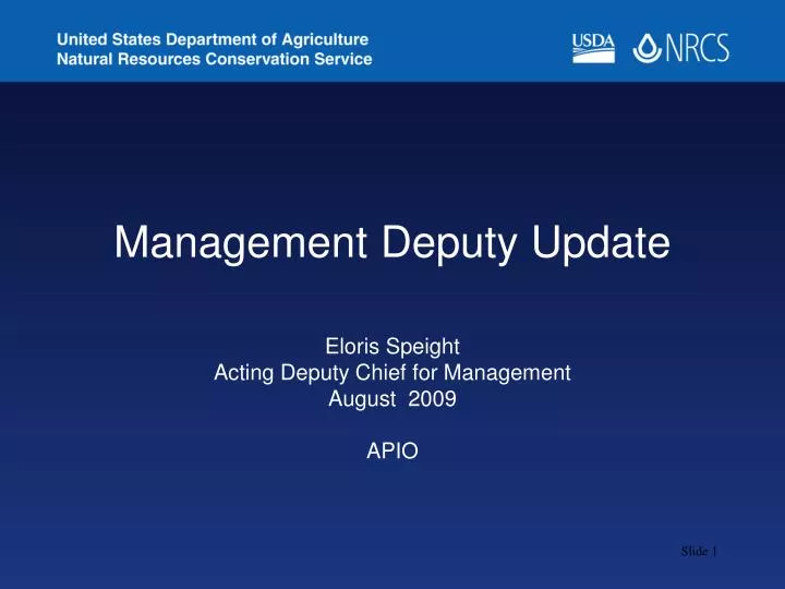 management deputy update