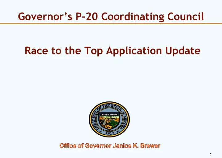 governor s p 20 coordinating council race to the top application update