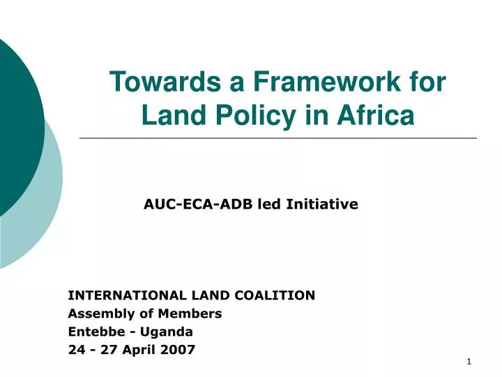 towards a framework for land policy in africa