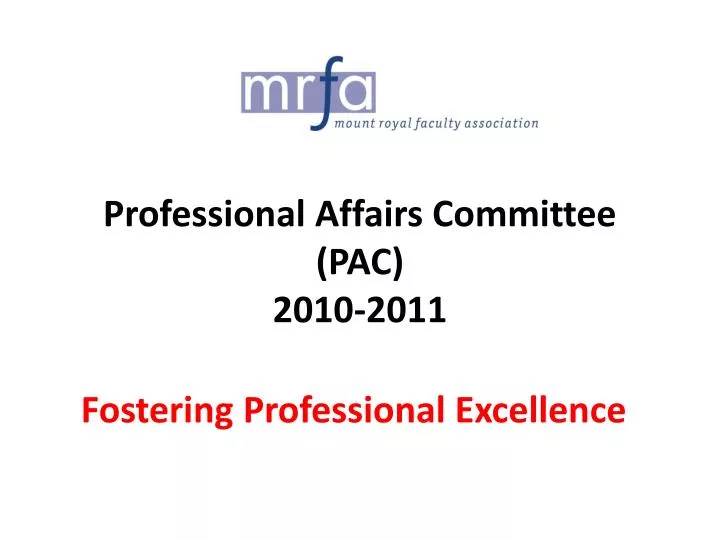 professional affairs committee pac 2010 2011