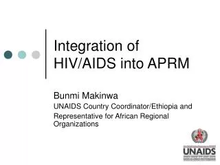 Integration of HIV/AIDS into APRM