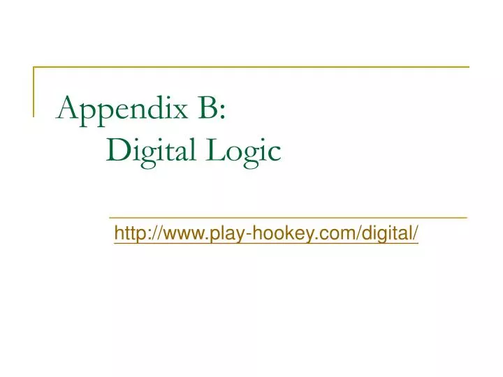 appendix b digital logic