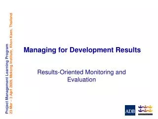 Managing for Development Results