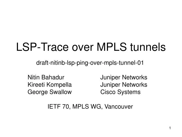lsp trace over mpls tunnels