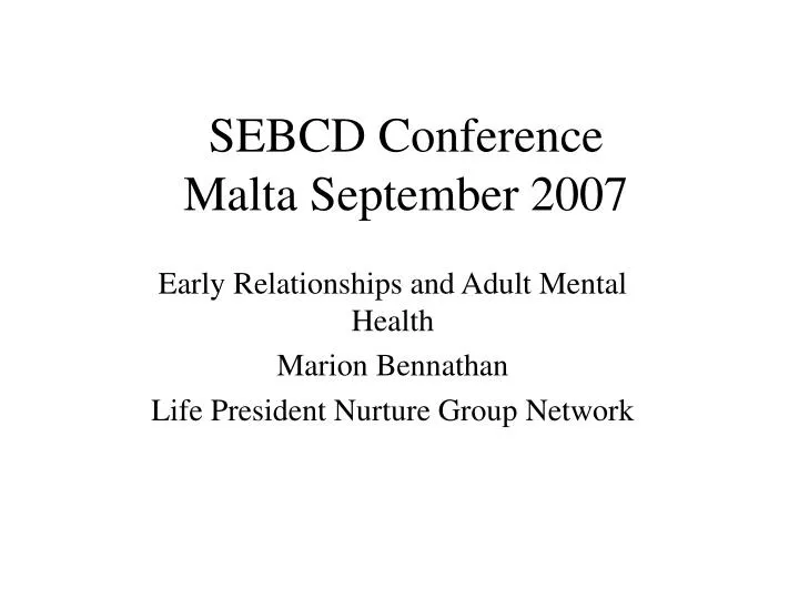 sebcd conference malta september 2007