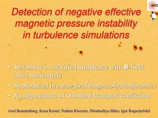 Detection of negative effective magnetic pressure instability in turbulence simulations