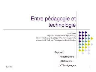 entre p dagogie et technologie