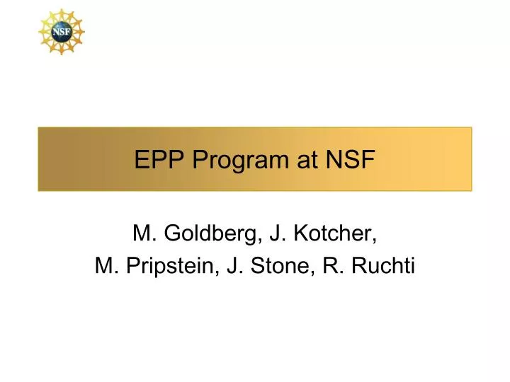 epp program at nsf