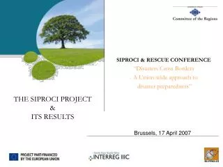 THE SIPROCI PROJECT &amp; ITS RESULTS