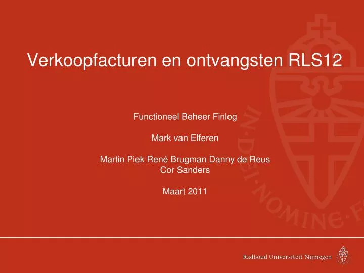 verkoopfacturen en ontvangsten rls12