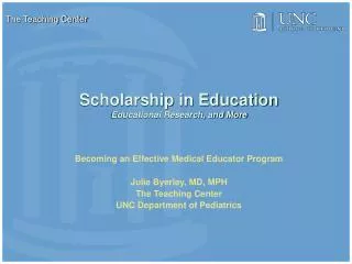 Scholarship in Education Educational Research, and More