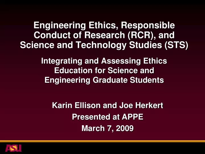 engineering ethics responsible conduct of research rcr and science and technology studies sts