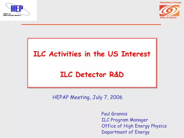 ilc activities in the us interest ilc detector r d