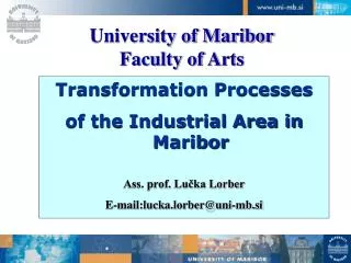 University of Maribor Faculty of Arts