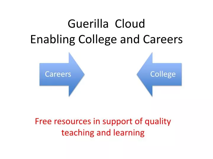 guerilla cloud enabling college and careers