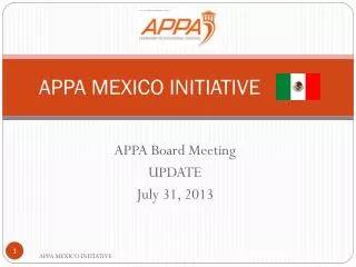 APPA MEXICO INITIATIVE