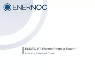 ESMEC-ET Electric Portfolio Report