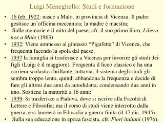 luigi meneghello studi e formazione