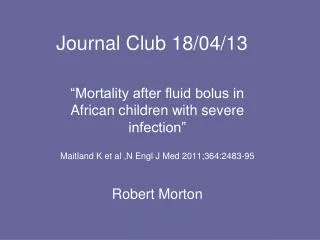 Journal Club 18/04/13